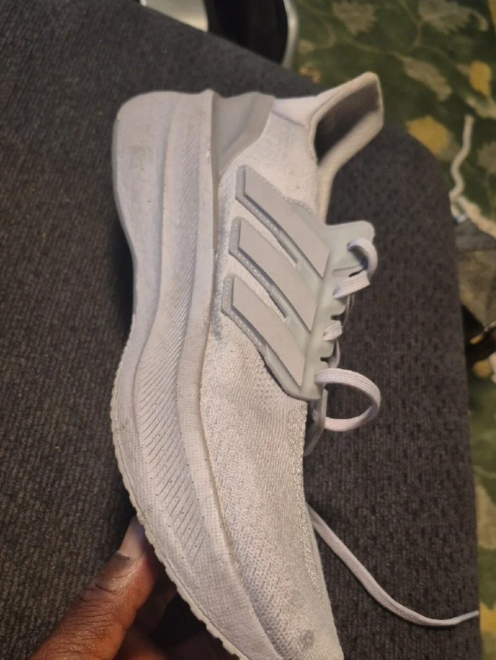 adidas Men's White Knit Lace-Up Sneakers